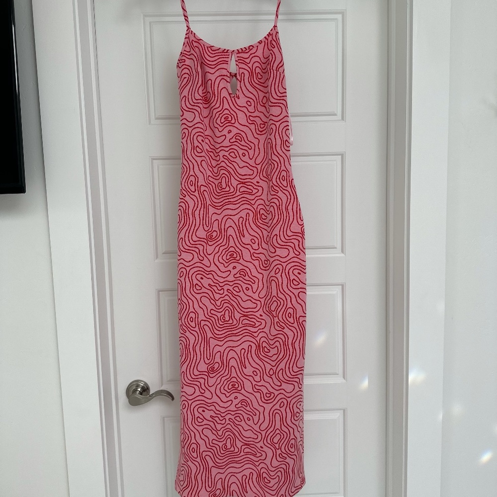 Zara Pink and Red Patterned Dress